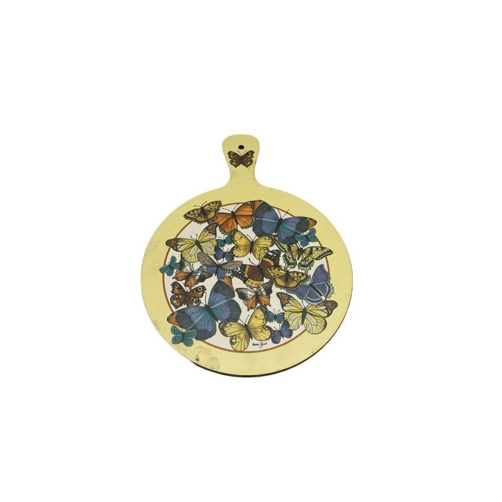 Cloverleaf  Cutting Board Colorful Butterflies Chopping Made England